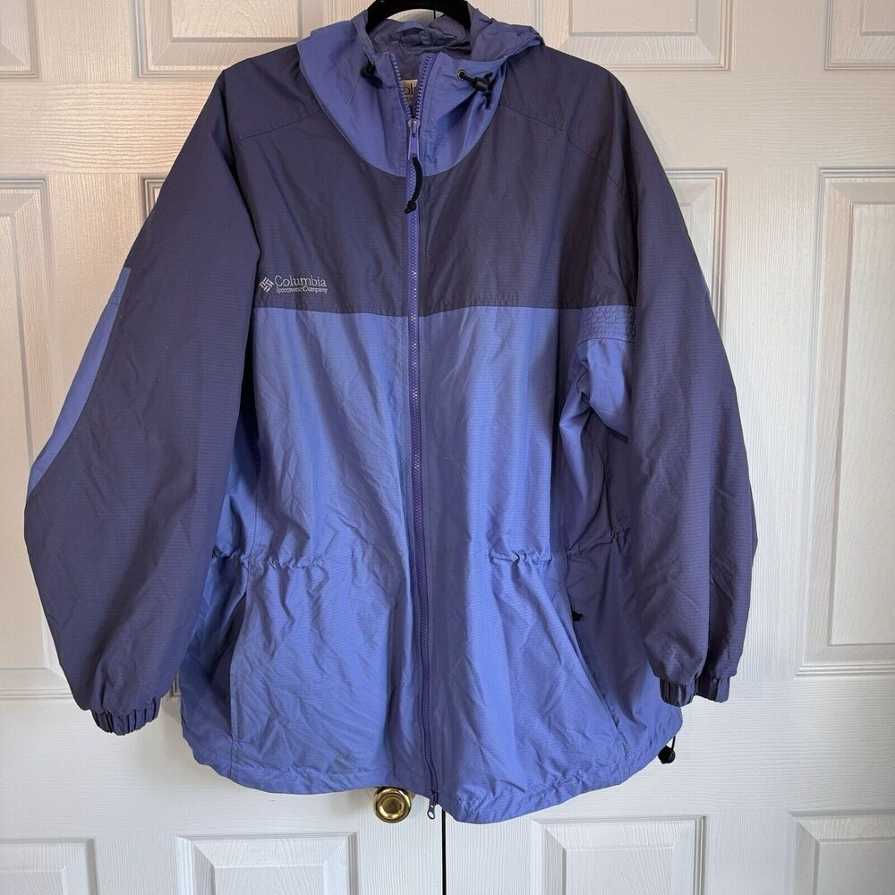 Vintage Columbia Full Zip XL Lavender Women's Jacket‎ Hoodie Windbreaker 90s